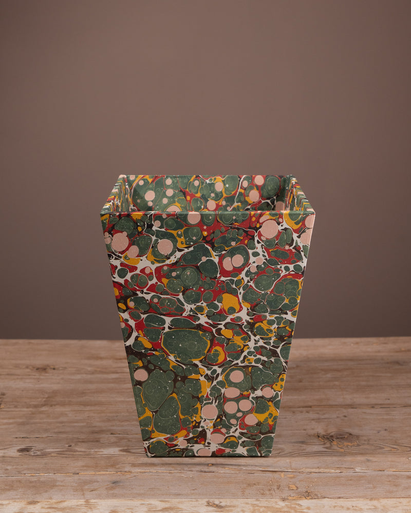 Green Spot Marbled Waste Paper Basket