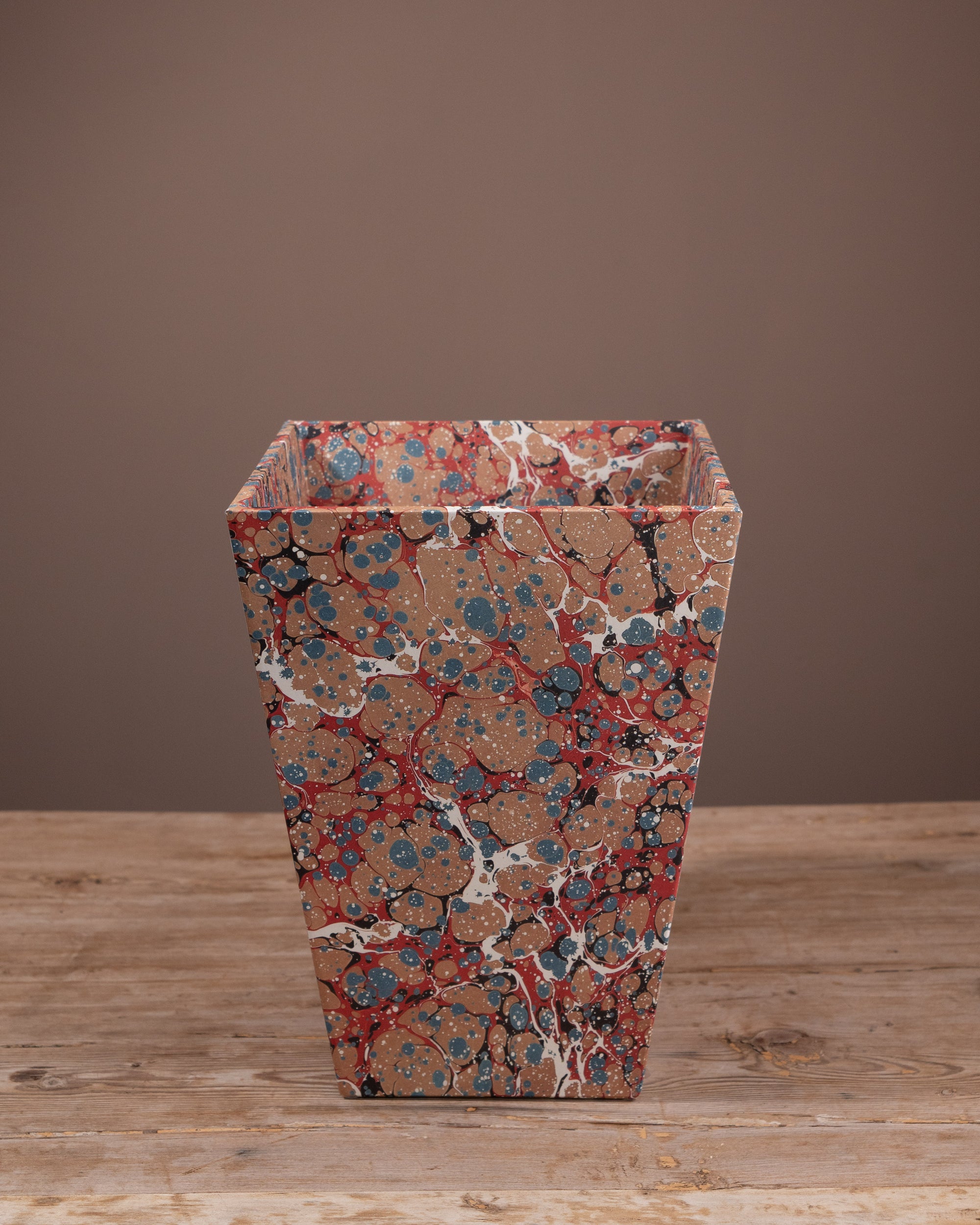 Salmon Spot Marbled Waste Paper Basket