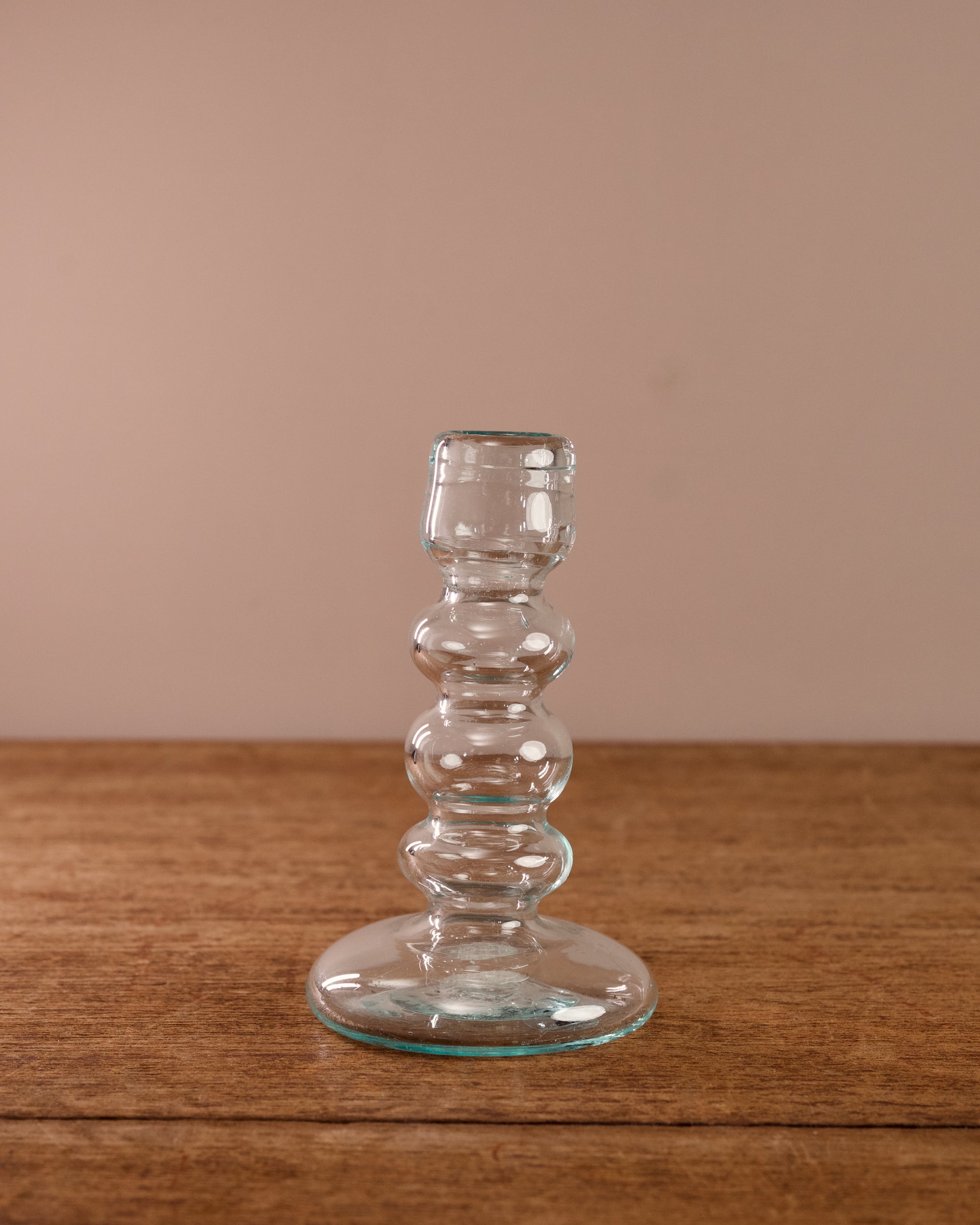 Recycled Glass Bobbin Candlestick