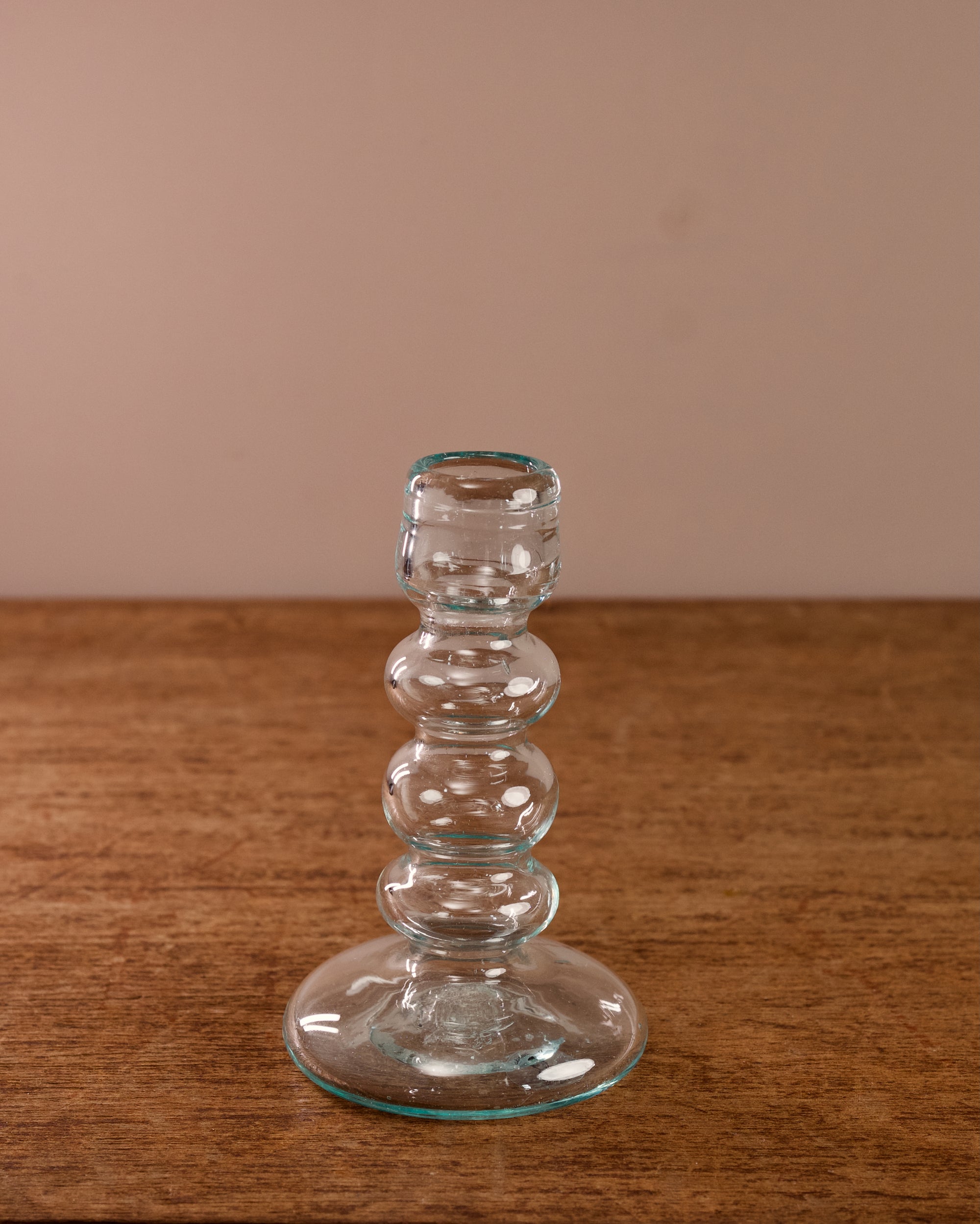 Recycled Glass Bobbin Candlestick