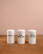 FOUND | Porcelain Apothecary Cannisters