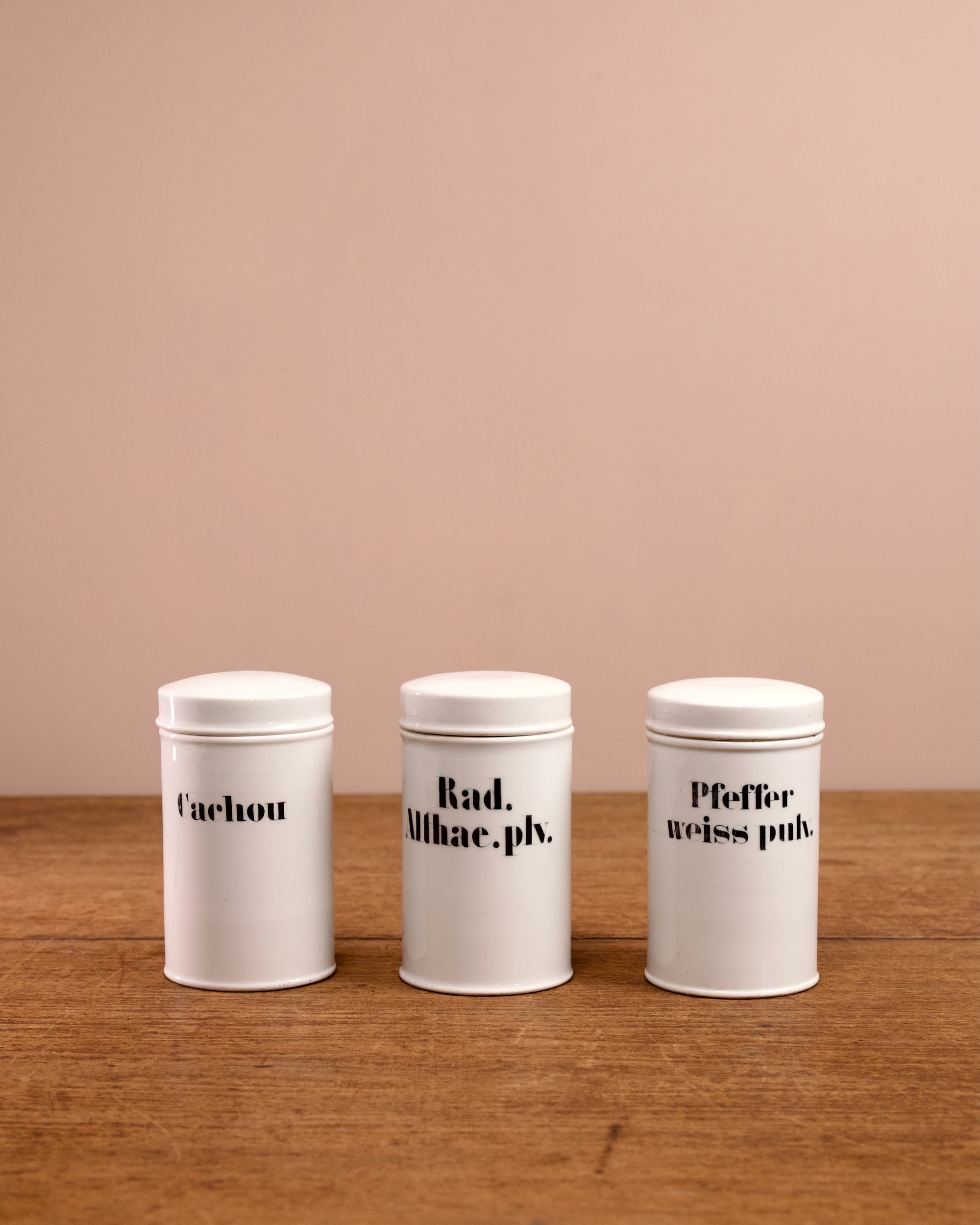 FOUND | Porcelain Apothecary Cannisters