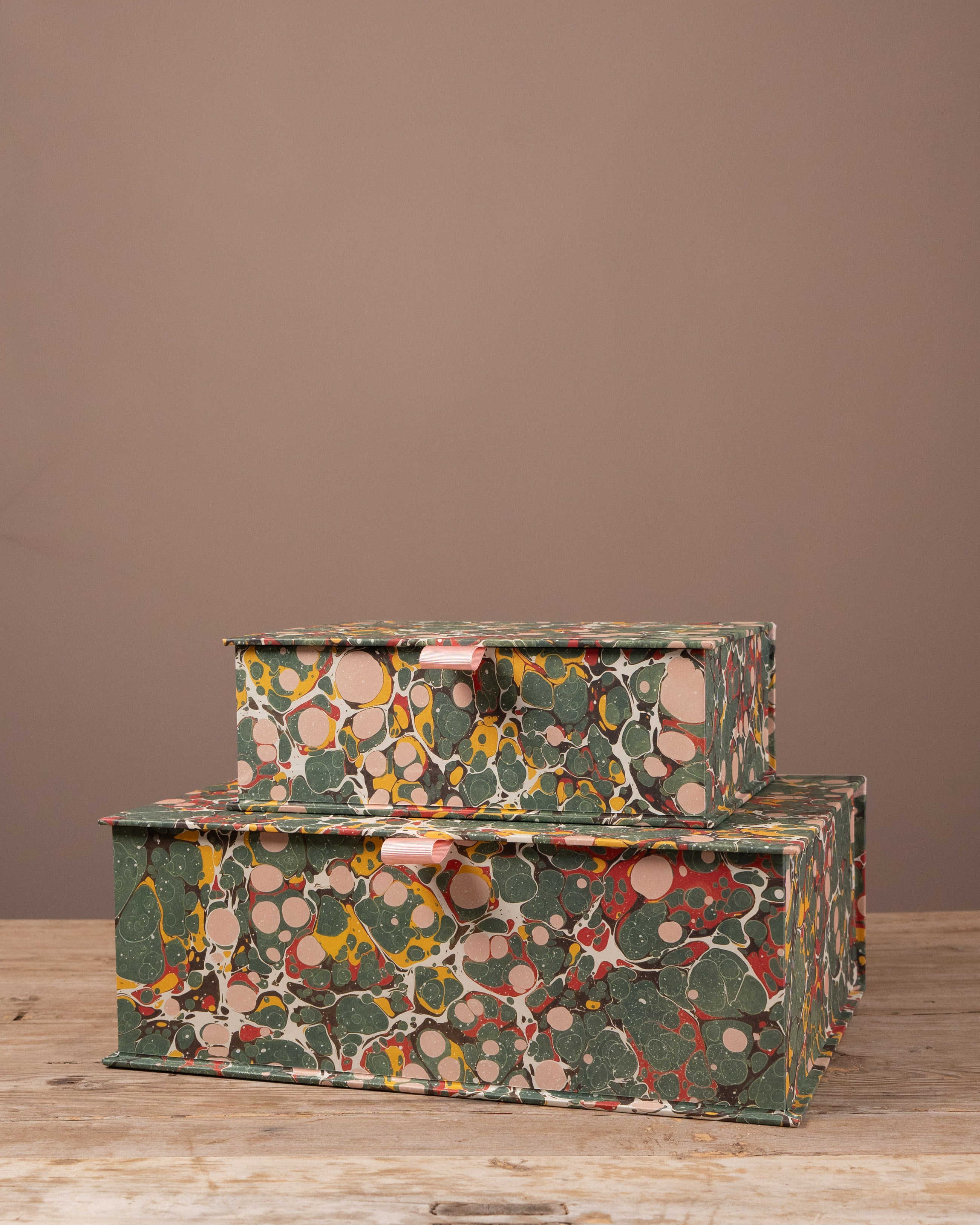 Green Spot Marbled Keepsake Box