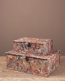 Salmon & Blue Spot Marbled Keepsake Box