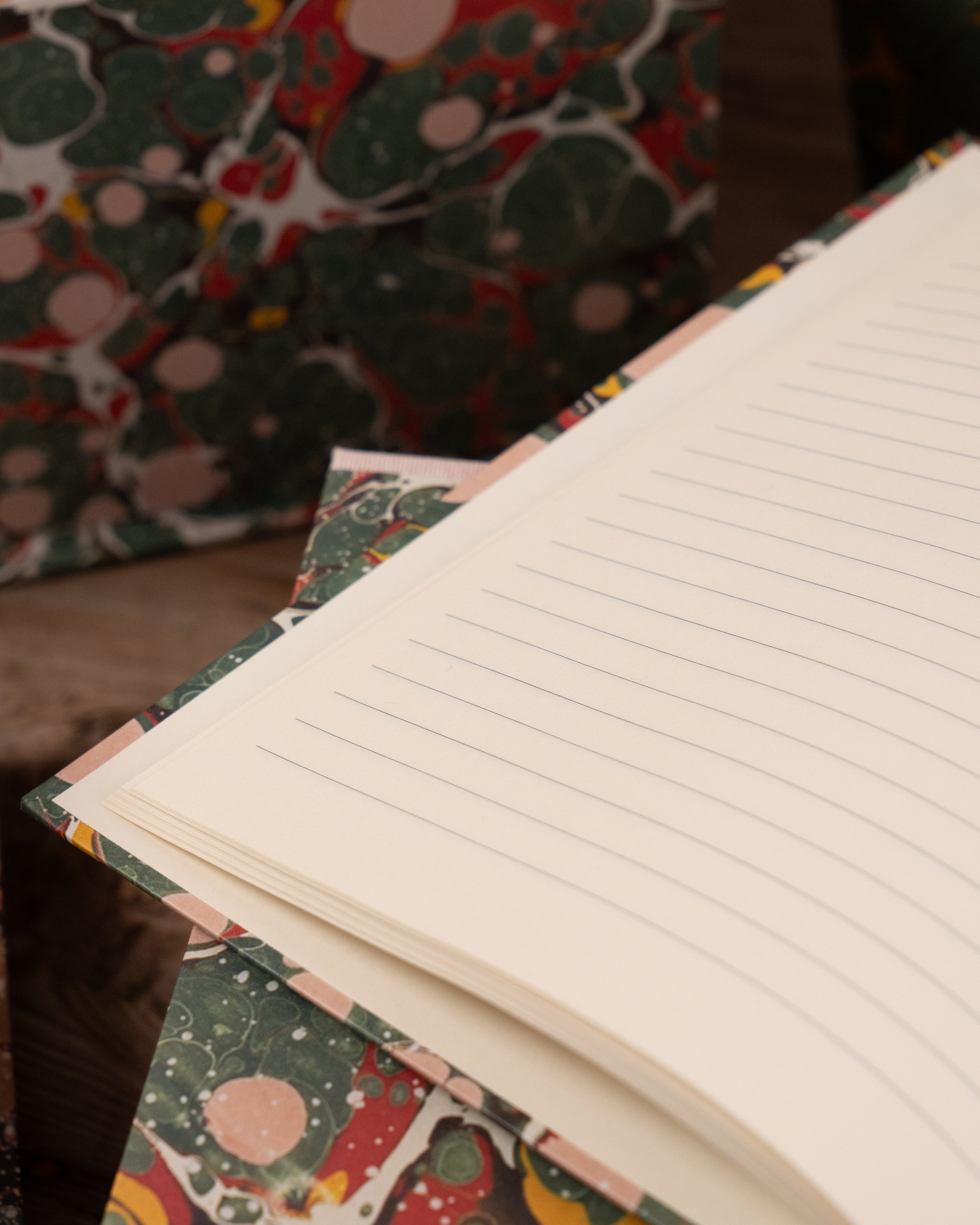 Green Spot Marbled Lined Notebook
