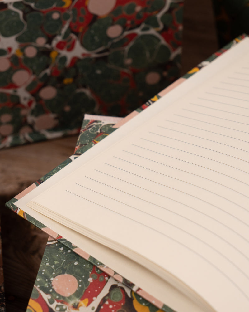 Green Spot Marbled Lined Notebook