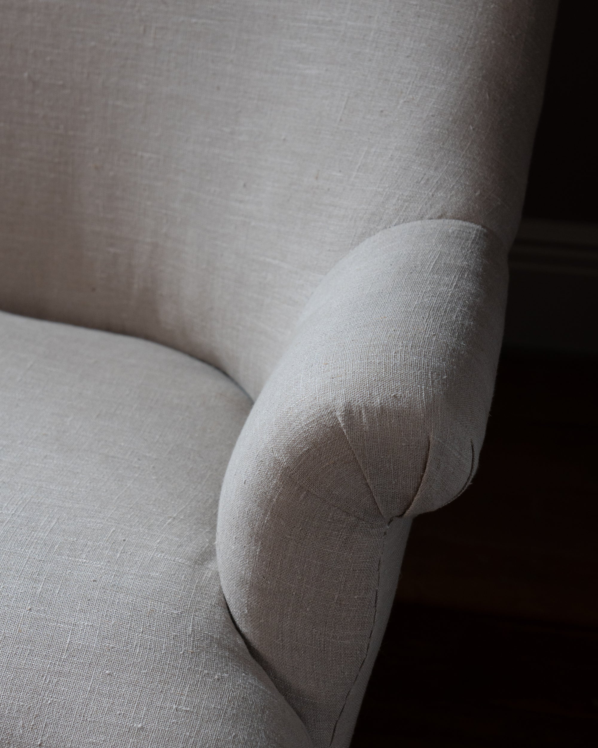 FOUND | 19th Century French Canapé in Natural Linen