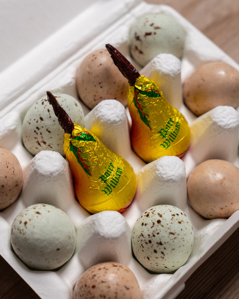 Tipsy Partridge in a Pear Tree Chocolate Eggs & Pear Liqueurs