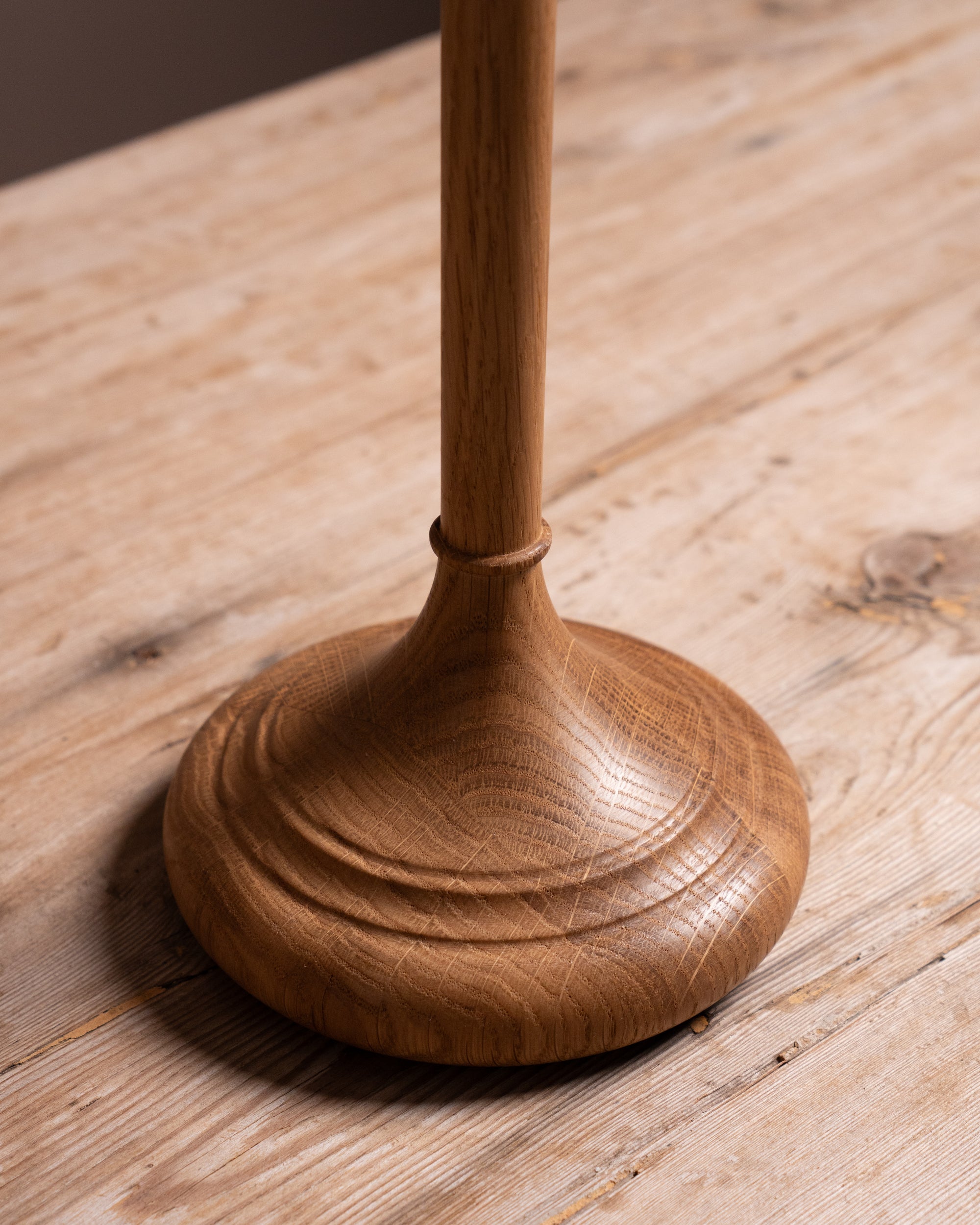 Turned Oak Candle Holder