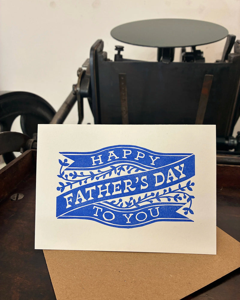 Hand Printed Happy Father's Day Card