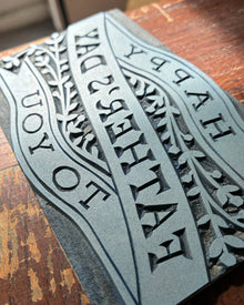 Hand Printed Happy Father's Day Card